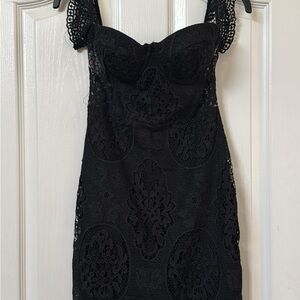 bebe Black Lace Mini Dress